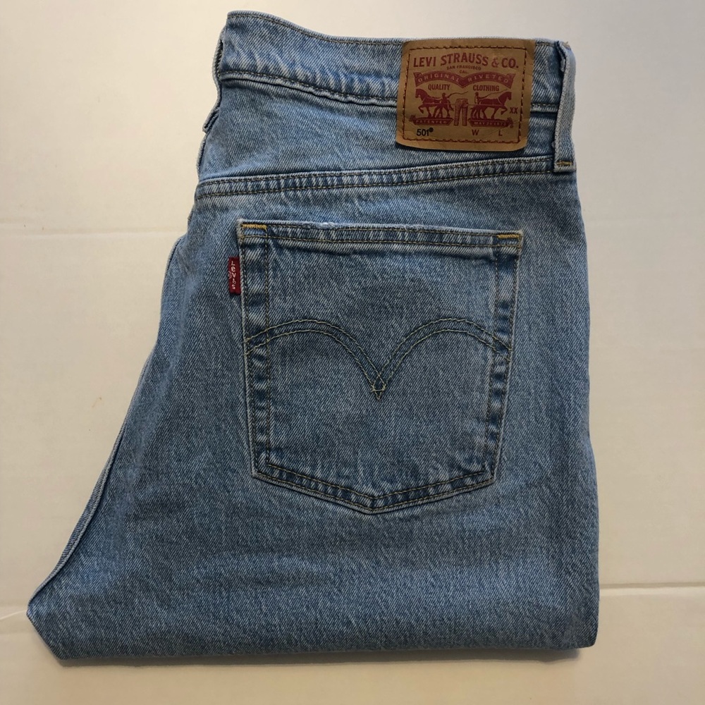 Levi’s 501S Skinny High Rise Button Fly Raw Hem Jeans Size 32 - Picture 8 of 8